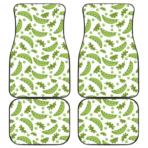 Green Peas Pattern Print Design 02 Front and Back Car Mats