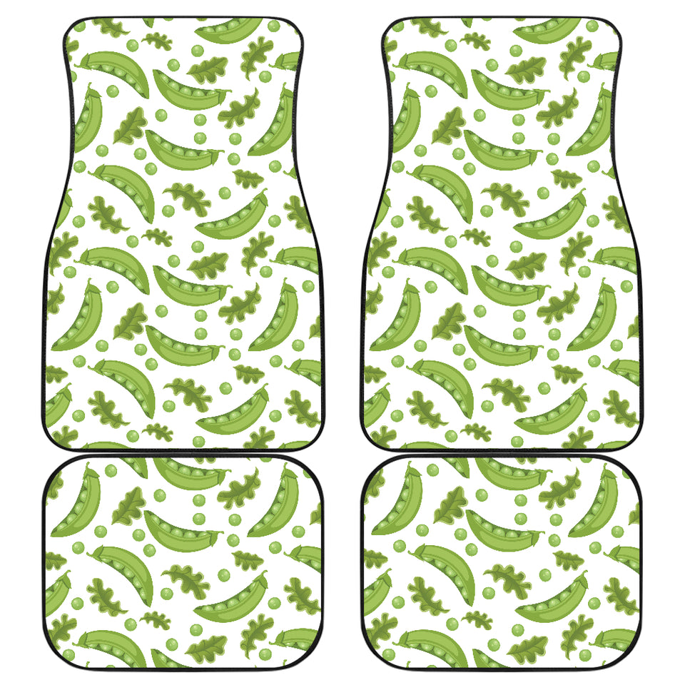 Green Peas Pattern Print Design 02 Front and Back Car Mats