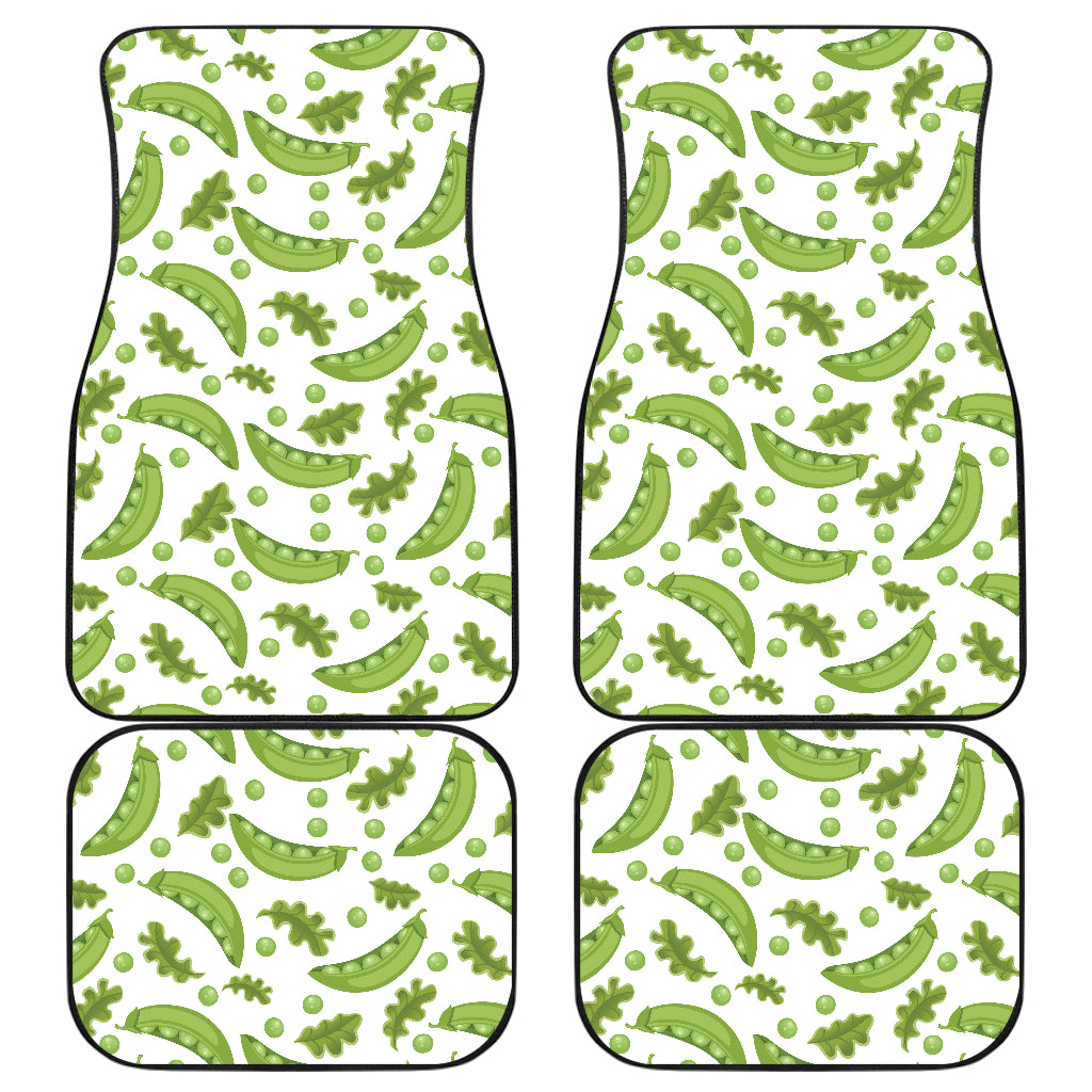 Green Peas Pattern Print Design 02 Front and Back Car Mats