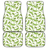 Green Peas Pattern Print Design 02 Front and Back Car Mats