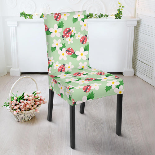 Ladybug Pattern Print Design 05 Dining Chair Slipcover