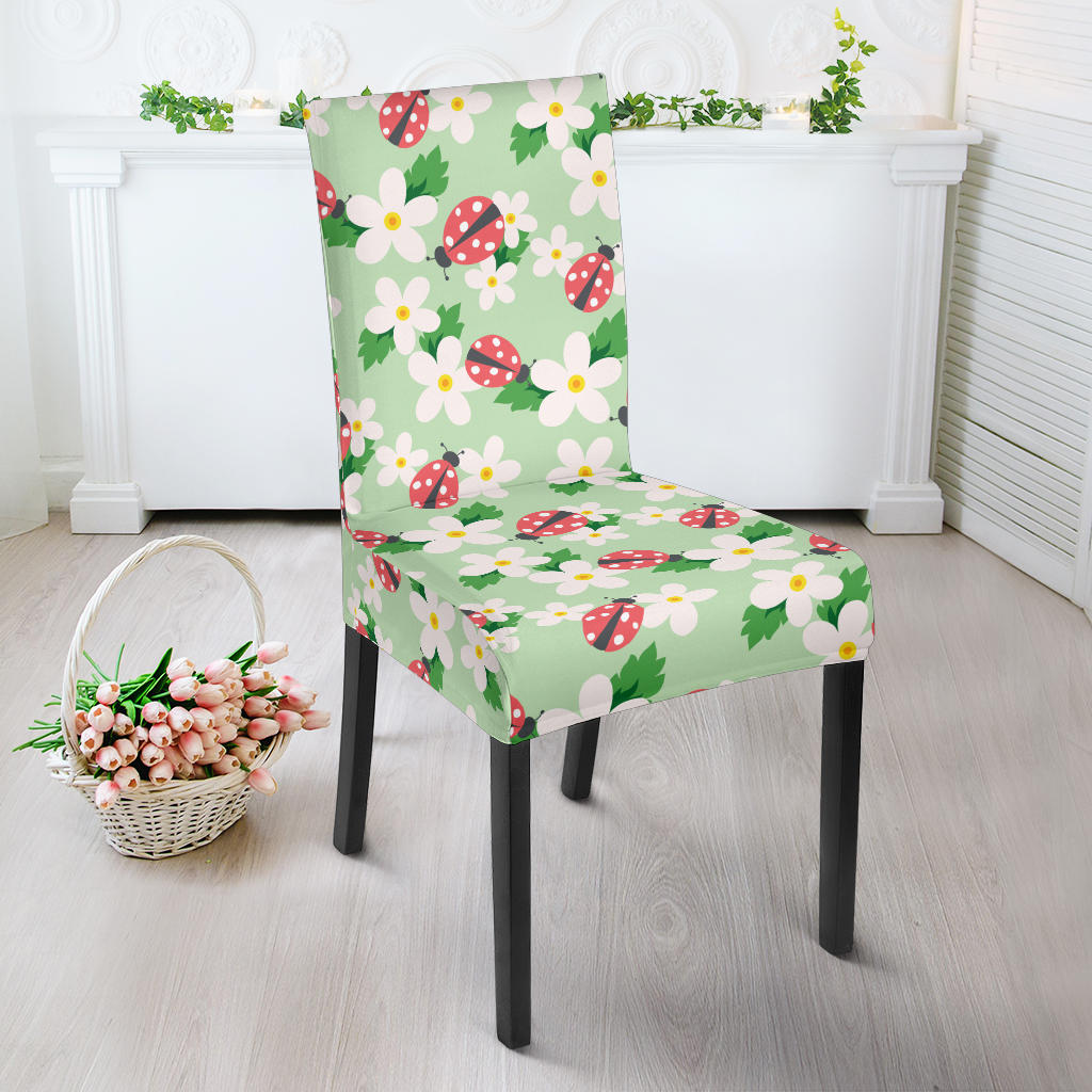 Ladybug Pattern Print Design 05 Dining Chair Slipcover