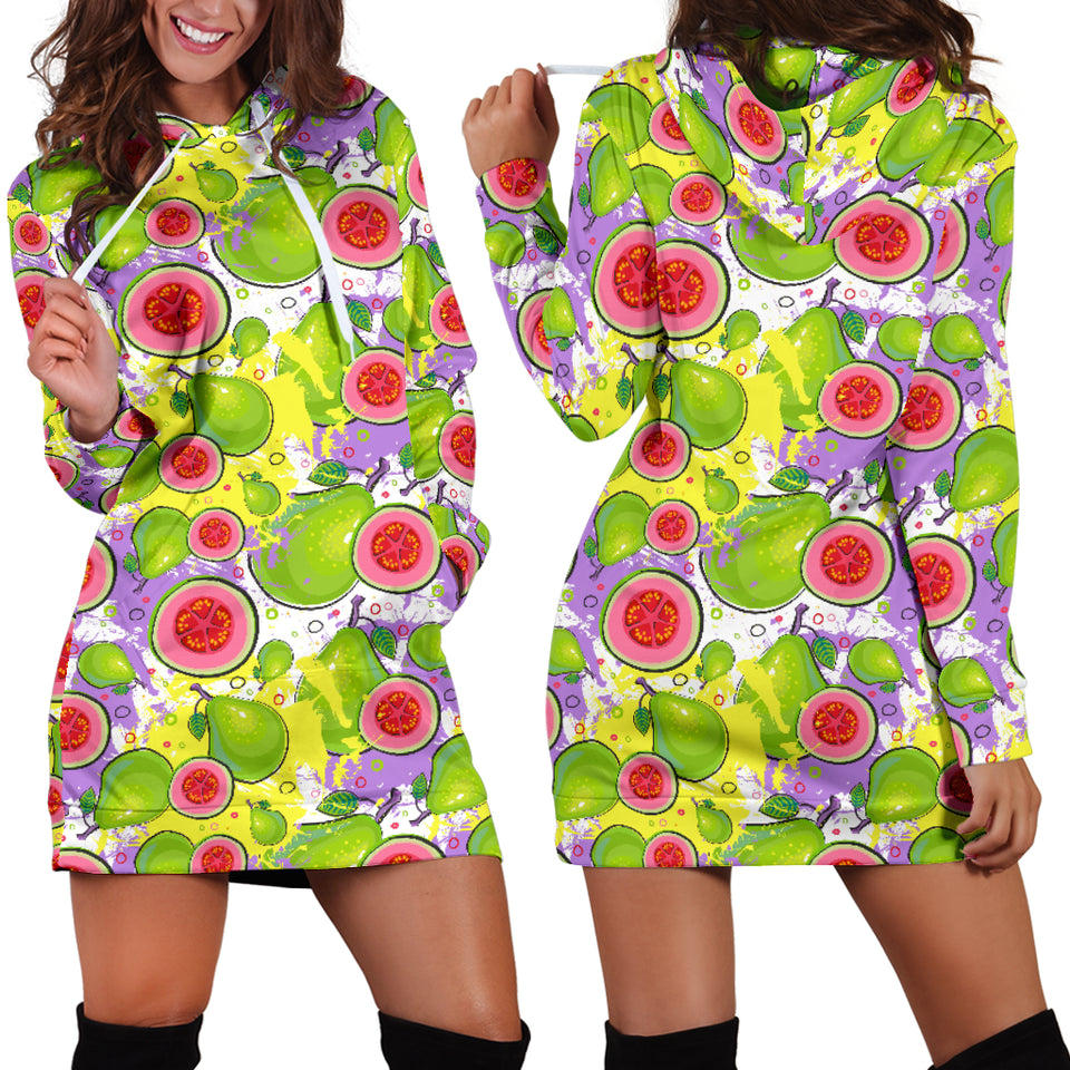 Guava Pattern Women Hoodie Dress