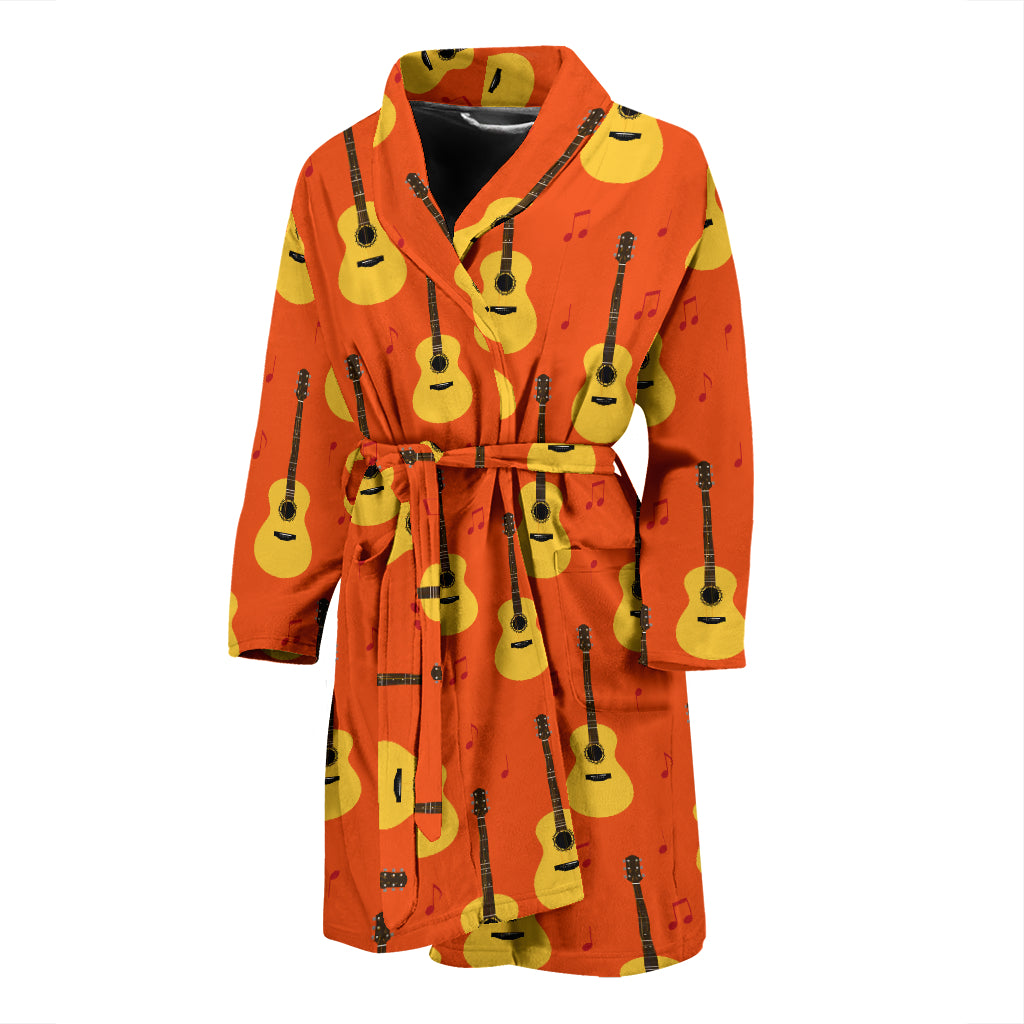 Classice Guitar Music Pattern Men Bathrobe