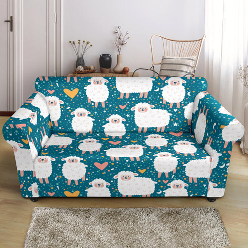 Sheep Heart Pattern Loveseat Couch Slipcover