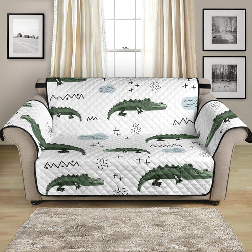 Crocodile Pattern Background Loveseat Couch Cover Protector