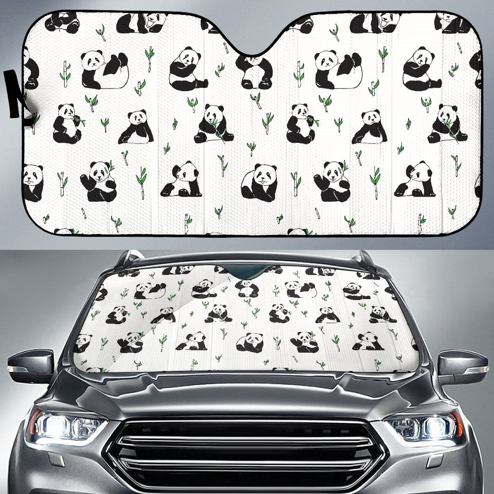 Panda Pattern Background Car Sun Shade