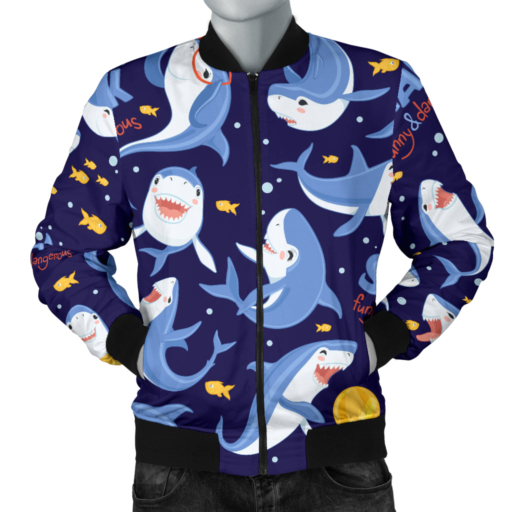 Shark Funny Pattern Men Bomber Jacket