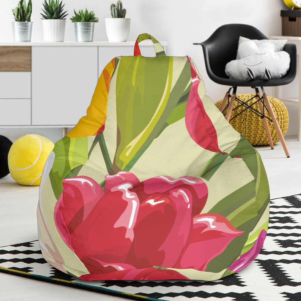 Colorful Tulip Pattern Bean Bag Cover