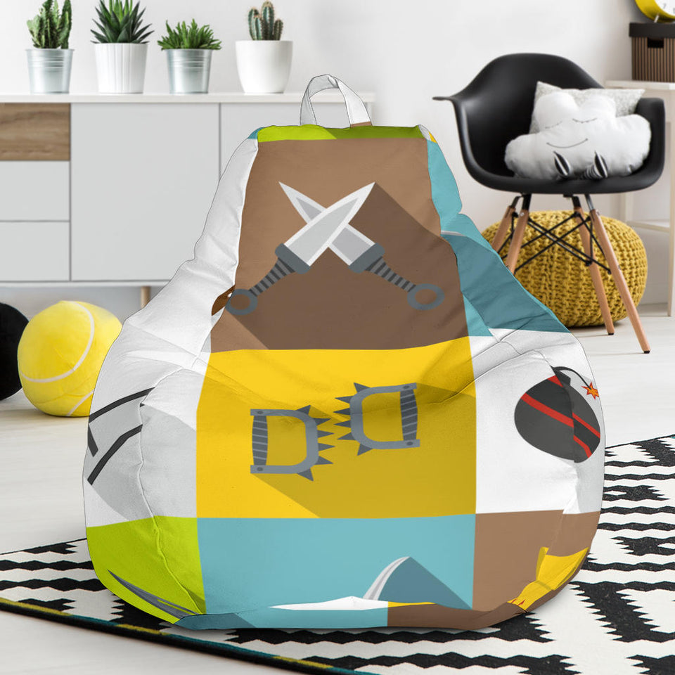 Ninja Weapon Set Pattern Bean Bag Cover