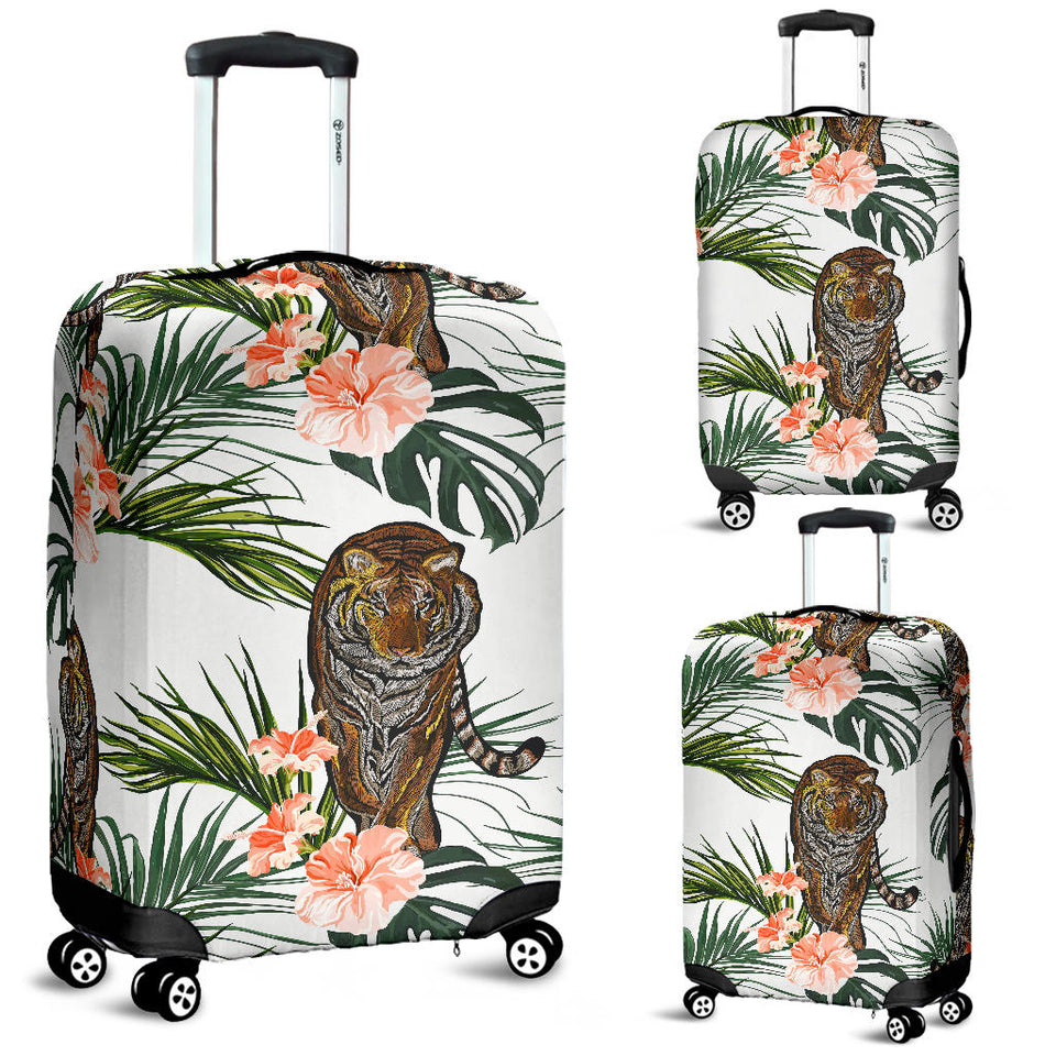 Bengal Tiger Hibicus Pattern Luggage Covers