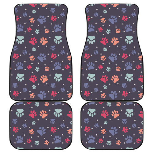 Dog Paws Pattern Print Design 04 Front and Back Car Mats