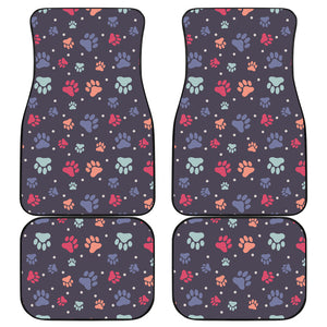 Dog Paws Pattern Print Design 04 Front and Back Car Mats