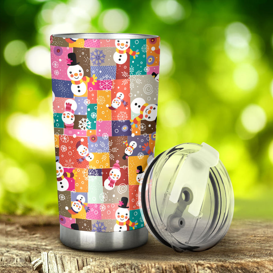 Snowman Colorful Theme Pattern Tumbler