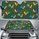 Rooster Chicken Pattern Theme Car Sun Shade