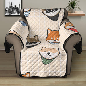 Shiba Inu Head Pattern Recliner Cover Protector