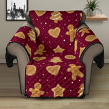 Christmas Ginger Cookie Pattern Background Recliner Cover Protector