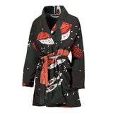 Sushi Theme Pattern Women Bathrobe