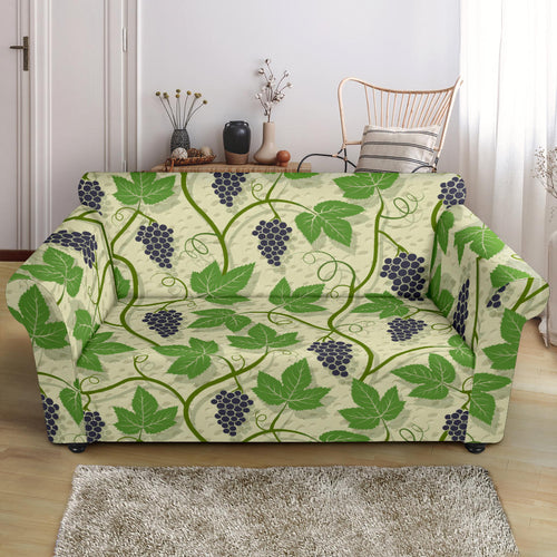 Grape Leaves Pattern Loveseat Couch Slipcover