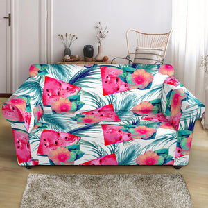 Watermelon Flower Pattern Loveseat Couch Slipcover