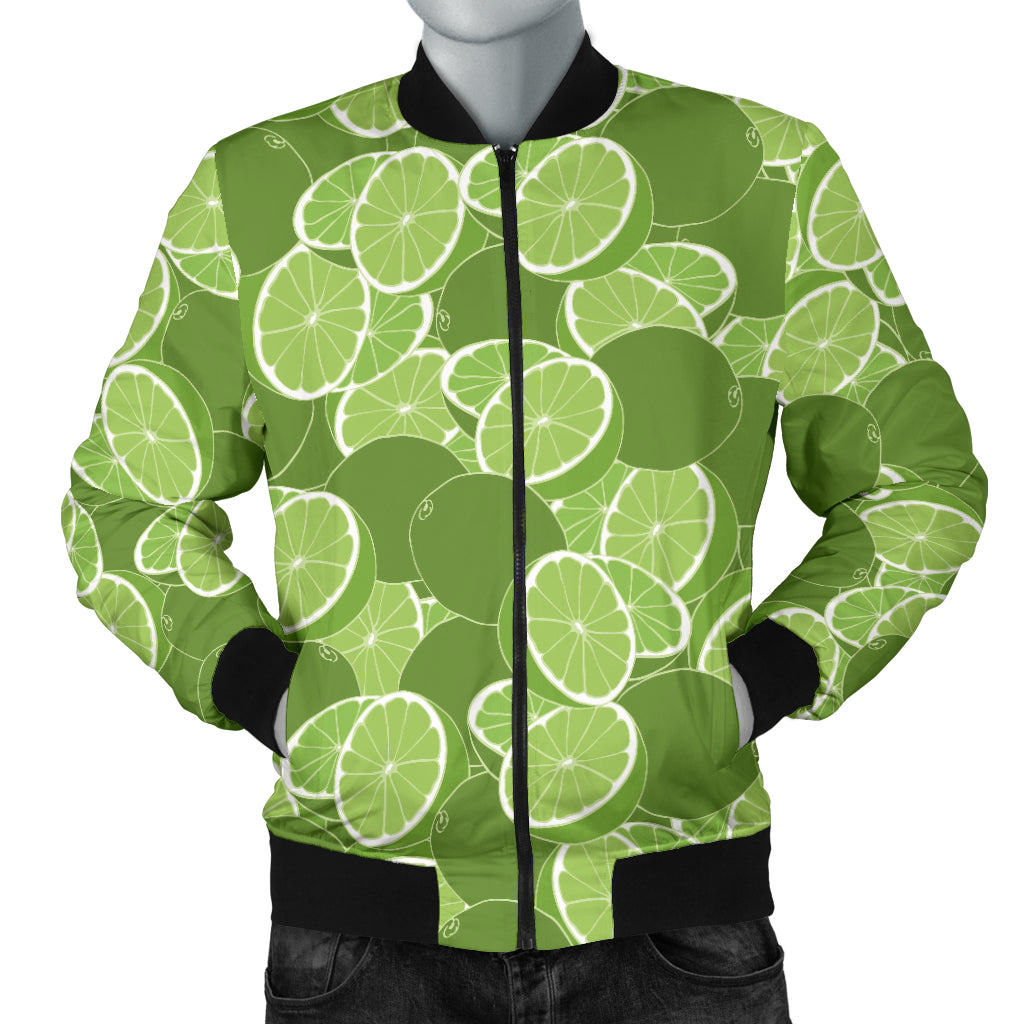 Lime Pattern Background Men Bomber Jacket