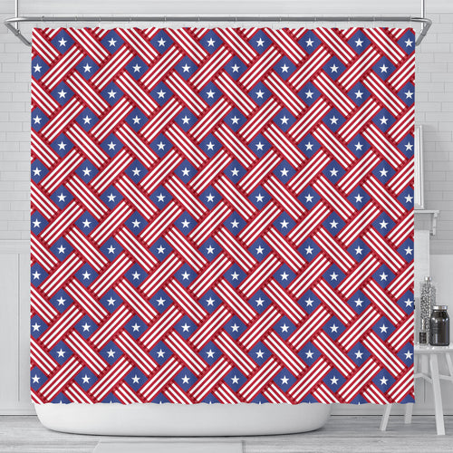 USA Star Stripe Pattern Shower Curtain Fulfilled In US