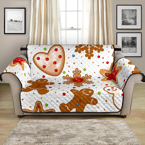 Christmas Cookie Pattern Loveseat Couch Cover Protector