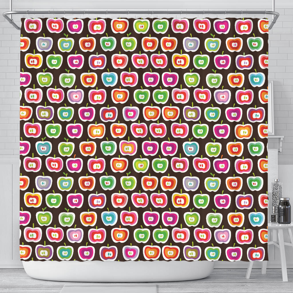 Colorful Apple Pattern Shower Curtain Fulfilled In US