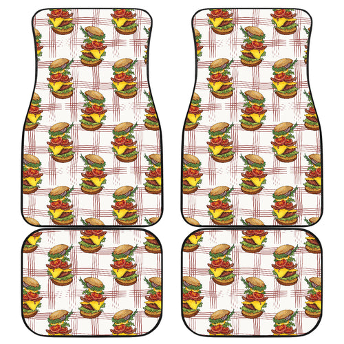 Hamburger Pattern Print Design 03 Front and Back Car Mats