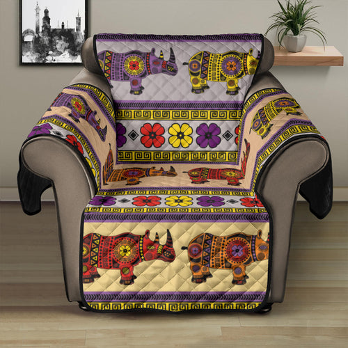 Rhino African Afro Dashiki Adinkra Kente Pattern Recliner Cover Protector