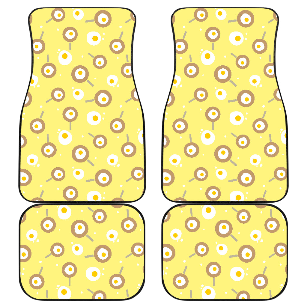 Fried Eggs Pattern Print Design 03 Front and Back Car Mats