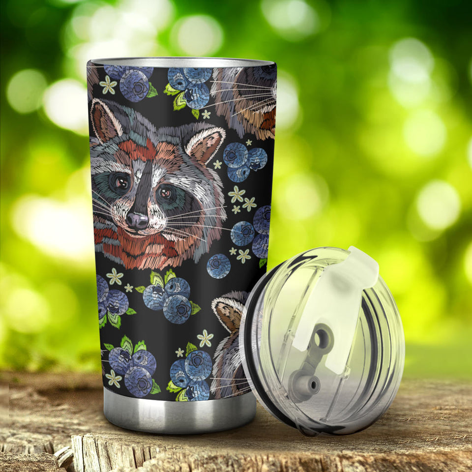 Raccoon Blueburry Pattern Tumbler