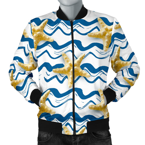 Starfish Pattern Men Bomber Jacket