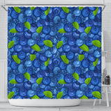 Blueberry Pattern Background Shower Curtain Fulfilled In US