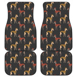 Greyhound Pattern Print Design 01 Front and Back Car Mats