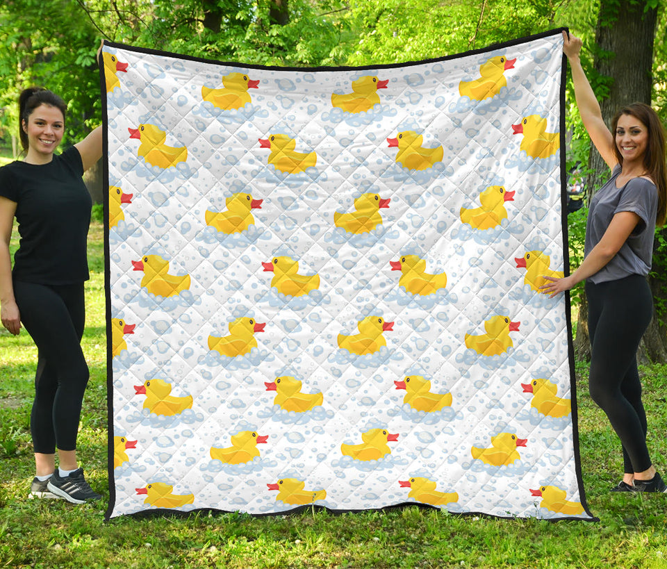 Duck Toy Pattern Print Design 03 Premium Quilt