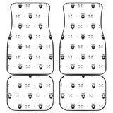 Mustache Beard Pattern Print Design 01 Front and Back Car Mats