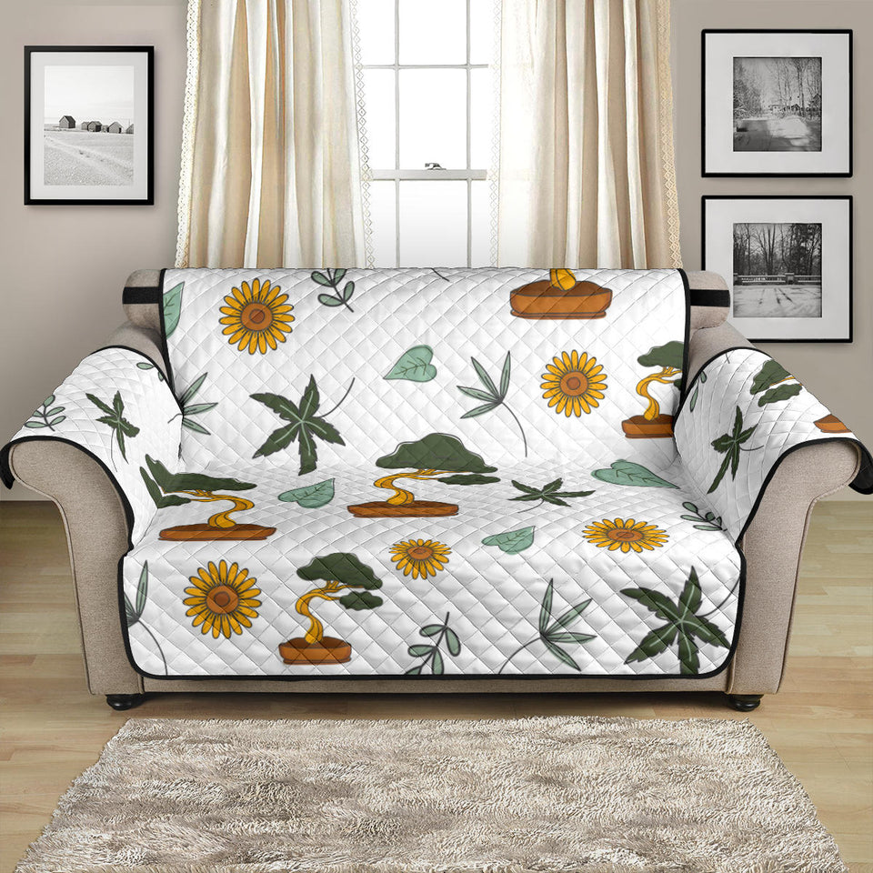 Bonsai Leaves Flower Pattern Loveseat Couch Cover Protector