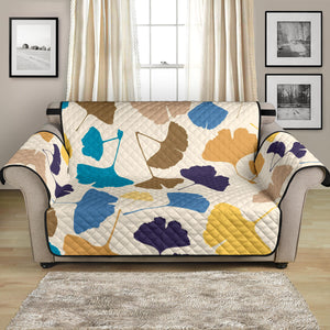 Colorful Ginkgo Leaves Pattern Loveseat Couch Cover Protector