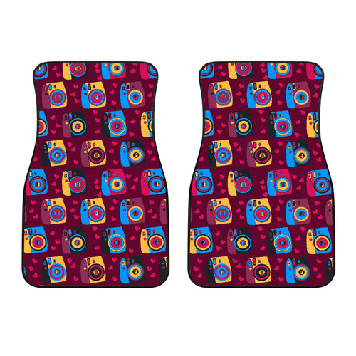 Camera Pattern Print Design 04 Front Car Mats