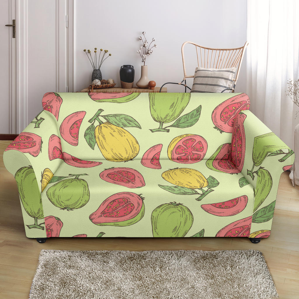 Guava Pattern Background Loveseat Couch Slipcover