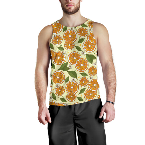 Sliced Orange Leaves  Pattern Men Tank Top