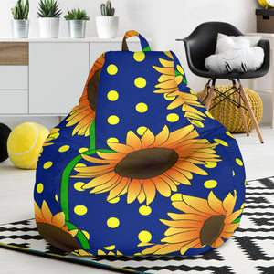 Sunflower Pokka Dot Pattern Bean Bag Cover