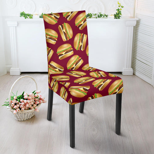 Hamburger Pattern Print Design 01 Dining Chair Slipcover