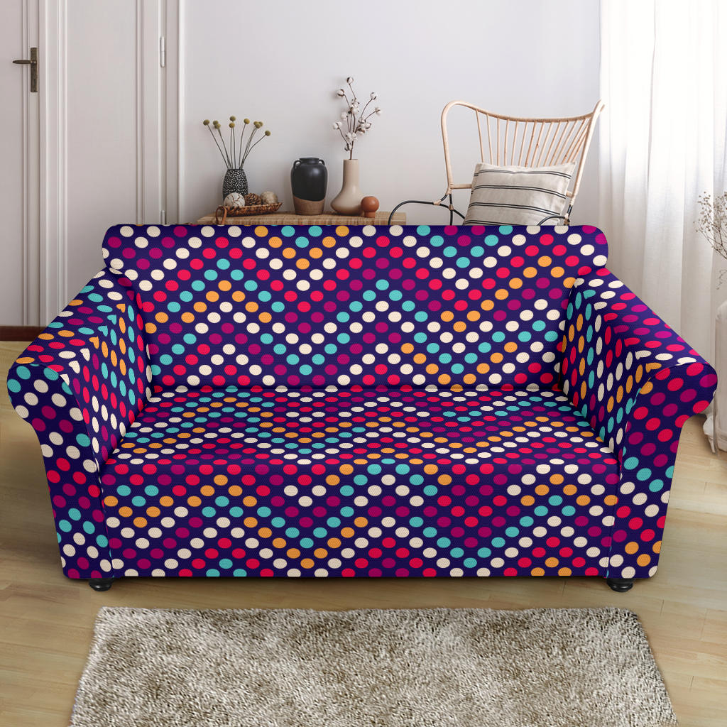 Zigzag Chevron Pokka Dot Aboriginal Pattern Loveseat Couch Slipcover