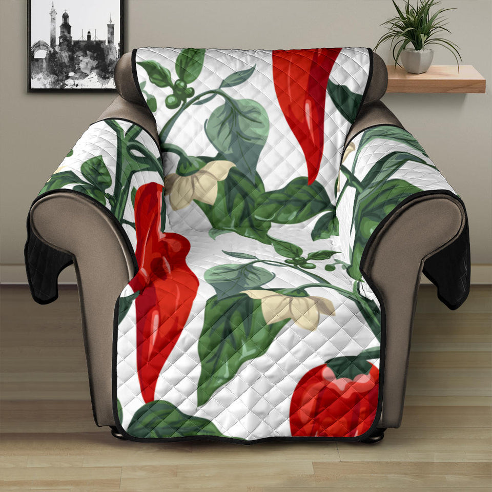 Chili Leaves Flower Pattern Recliner Cover Protector