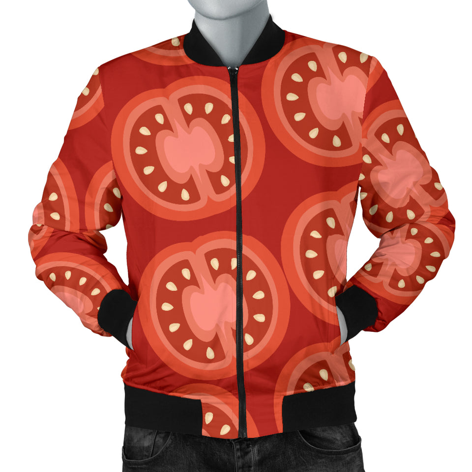 Sliced Tomato Pattern Men Bomber Jacket