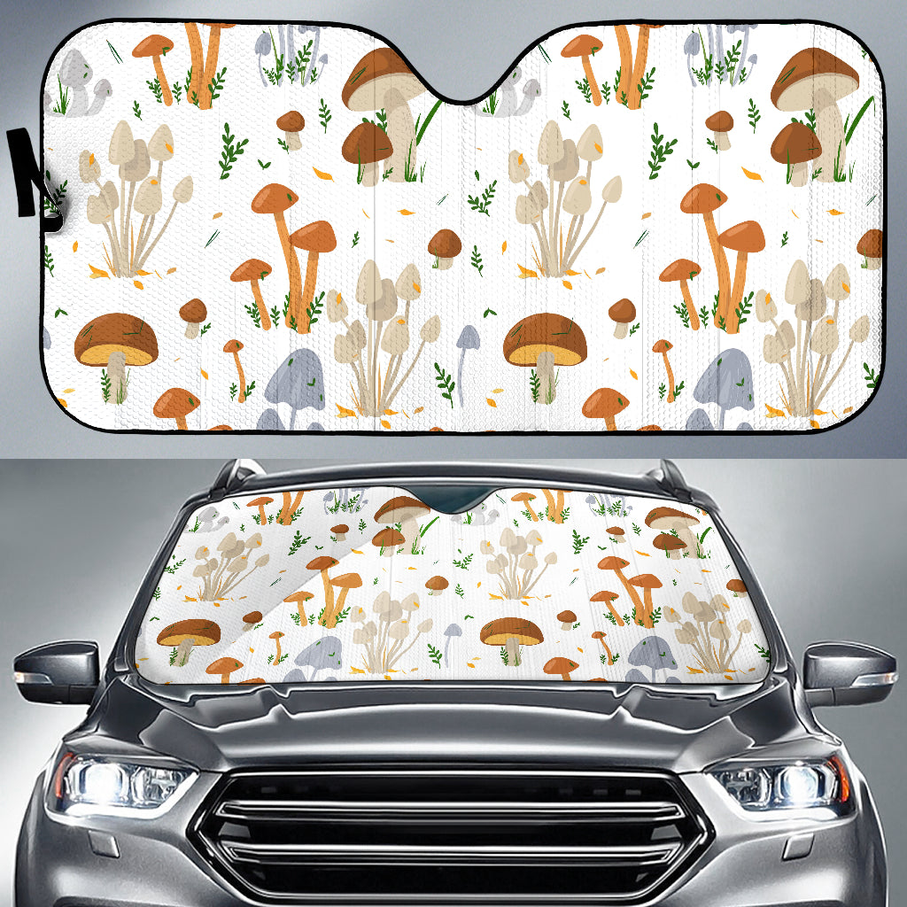 Mushroom Pattern Theme Car Sun Shade