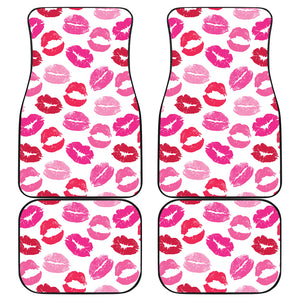 Lips Pattern Print Design 05 Front and Back Car Mats