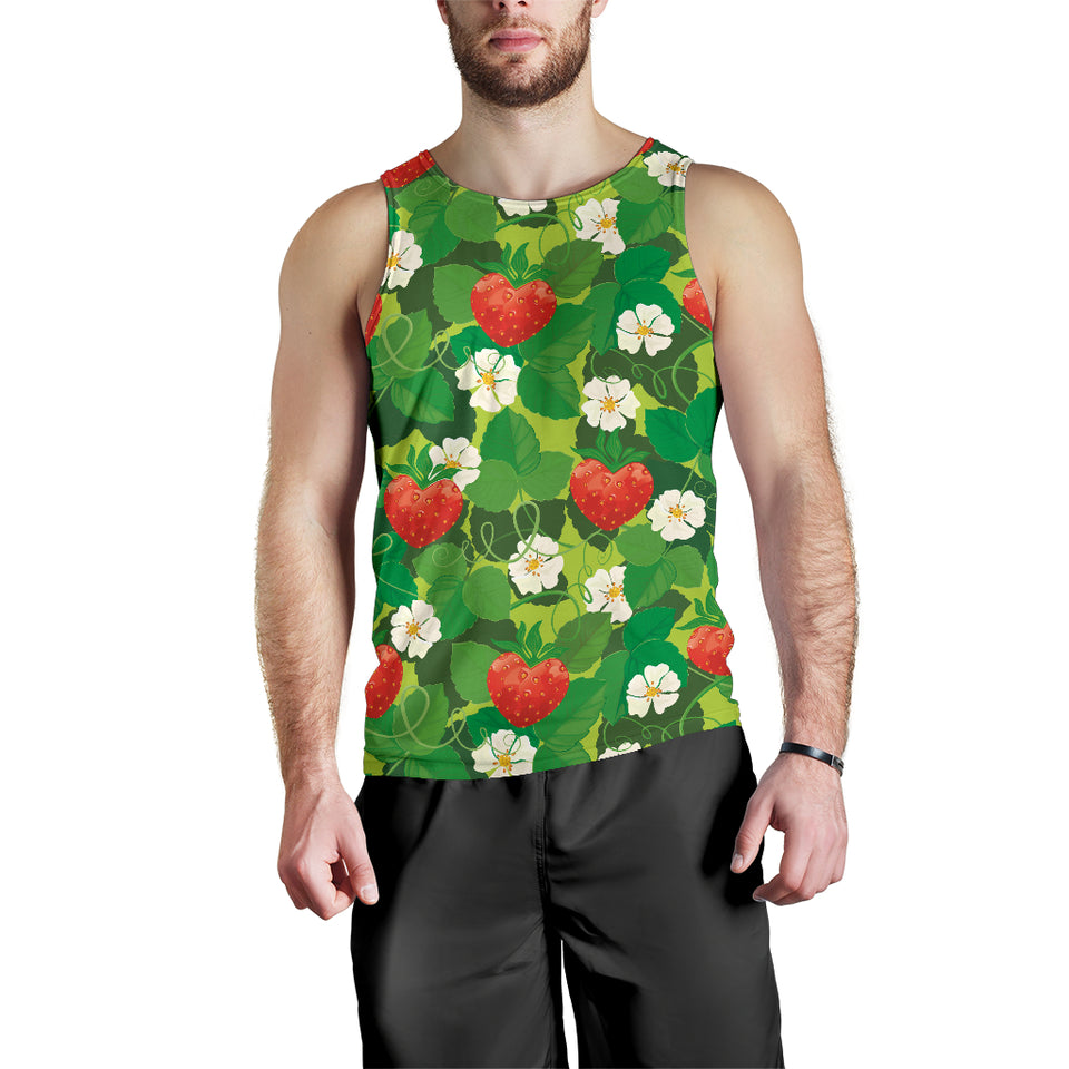 Strawberry Leaves Pattern Men Tank Top